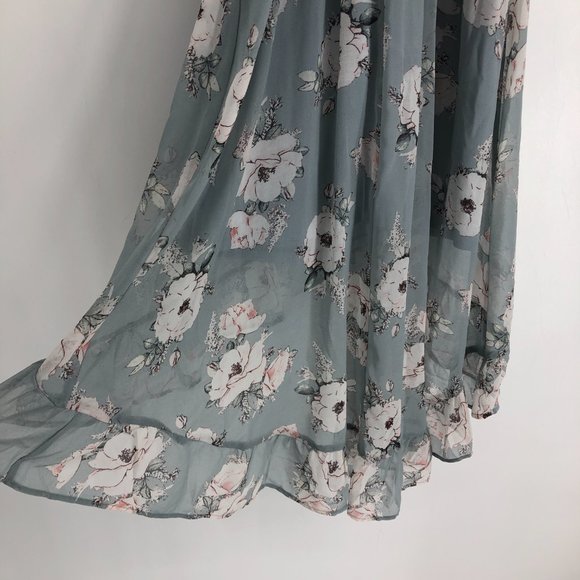 Kismet White & Teal Floral Lace as u wish Skirt Dress Hi-Lo size S - Picture 9 of 15